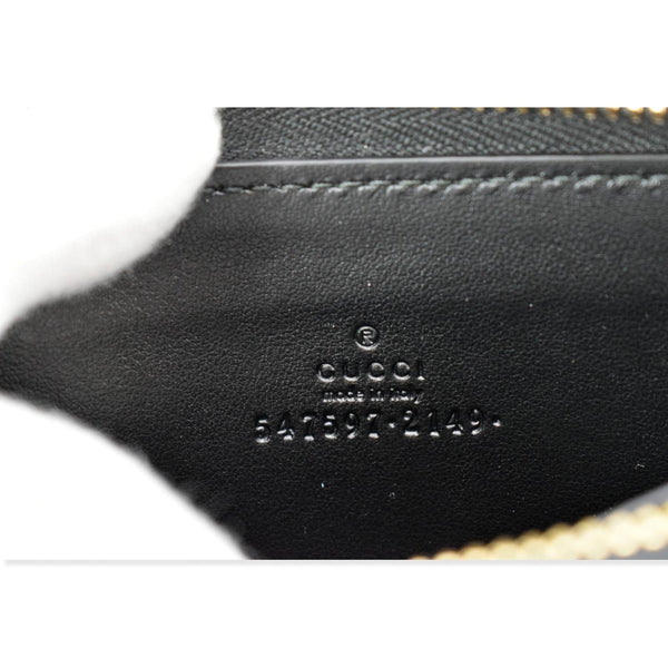 GUCCI Logo Leather Zip Around Card Case Wallet Black 547597