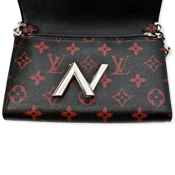 LOUIS VUITTON Monogram Palm Twist Chain Wallet White