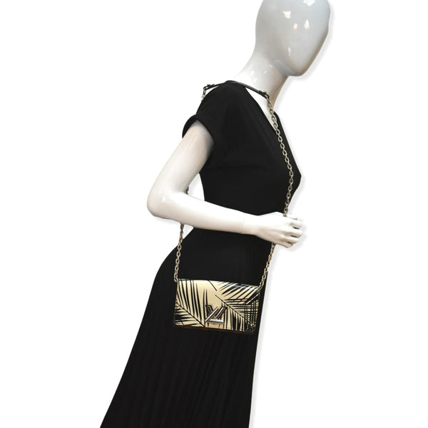 LOUIS VUITTON Monogram Palm Twist Chain Wallet White