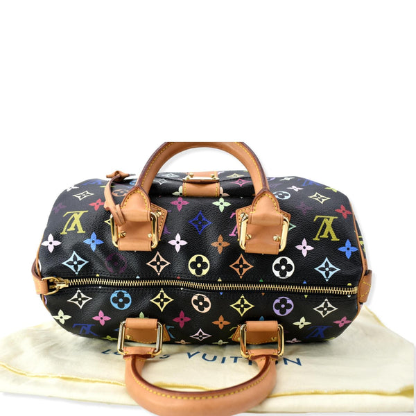 LOUIS VUITTON Speedy 30 Monogram Multicolor Canvas Satchel Bag Black