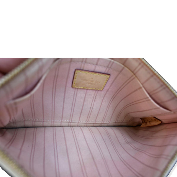 LOUIS VUITTON Tahitienne Pochette Wristlet Pouch Damier Azur Neverfull MM Pink