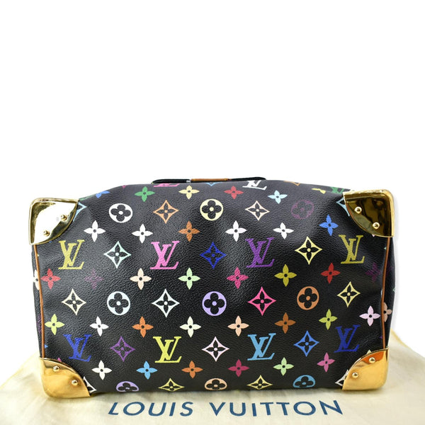 LOUIS VUITTON Speedy 30 Monogram Multicolor Canvas Satchel Bag Black
