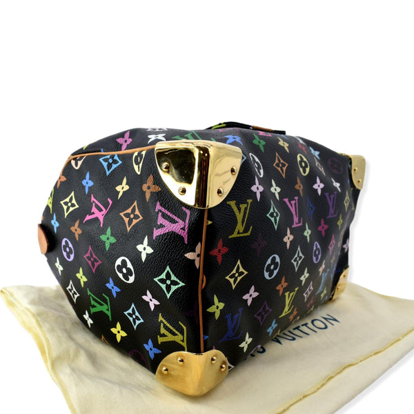 LOUIS VUITTON Speedy 30 Monogram Multicolor Canvas Satchel Bag Black