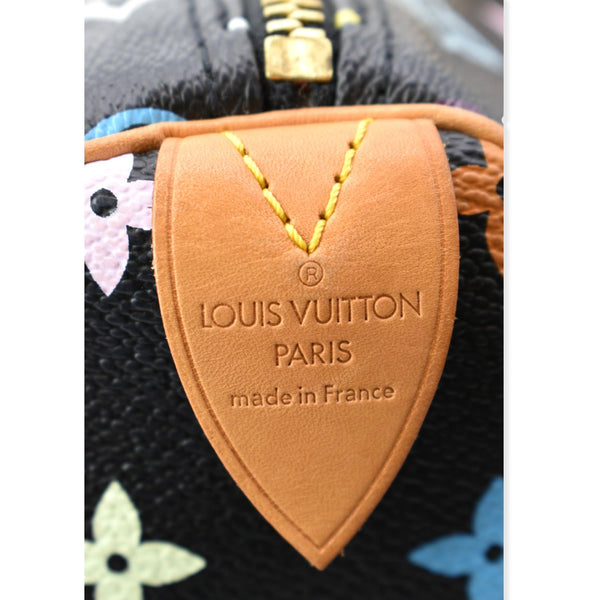 LOUIS VUITTON Speedy 30 Monogram Multicolor Canvas Satchel Bag Black