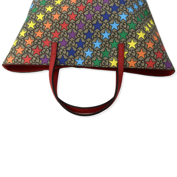 GUCCI Children's Rainbow Star Supreme Canvas Tote Bag Multicolor 410812
