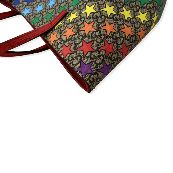 GUCCI Children's Rainbow Star Supreme Canvas Tote Bag Multicolor 410812
