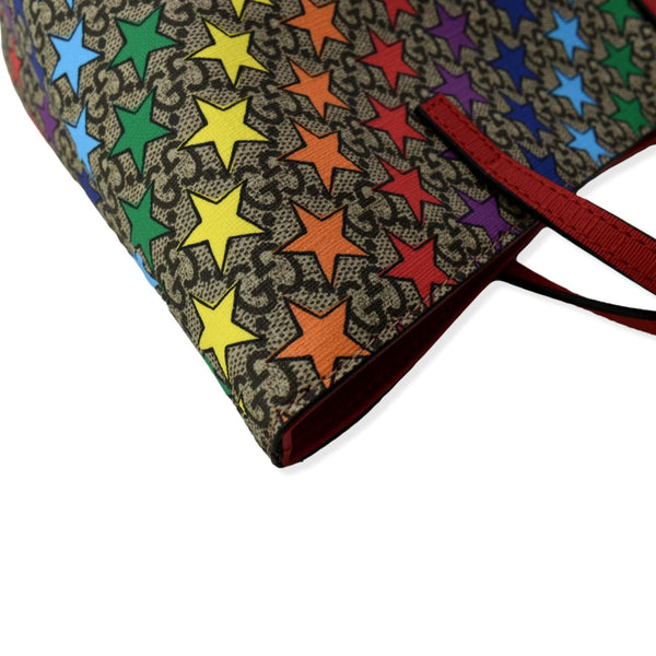 GUCCI Children's Rainbow Star Supreme Canvas Tote Bag Multicolor 410812
