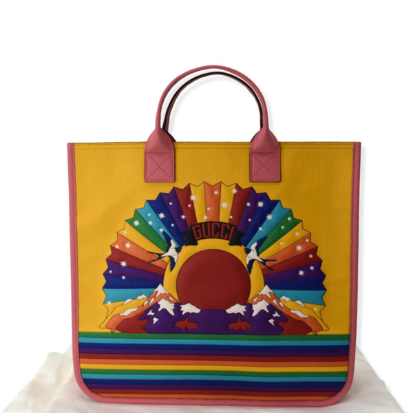 GUCCI Children's Rainbow Loved Coated Canvas Tote Bag Multicolor 550763