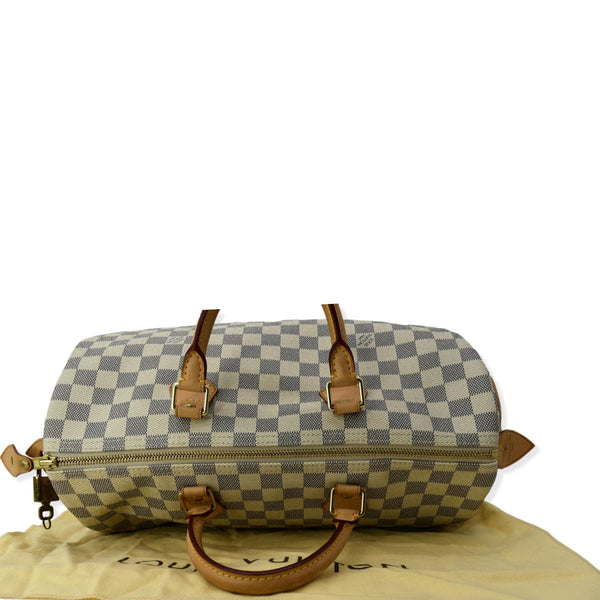 LOUIS VUITTON Speedy 35 Damier Azur Satchel Bag White