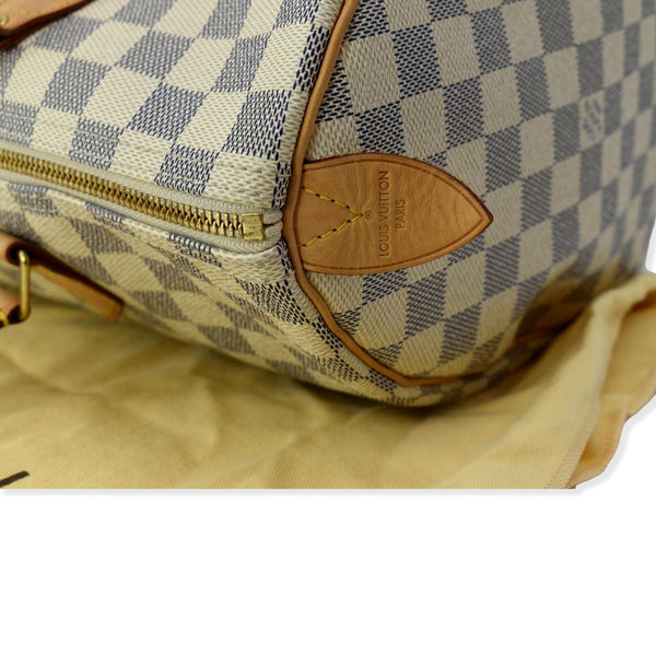 LOUIS VUITTON Speedy 35 Damier Azur Satchel Bag White