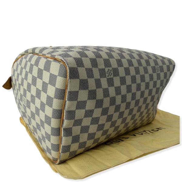 LOUIS VUITTON Speedy 35 Damier Azur Satchel Bag White