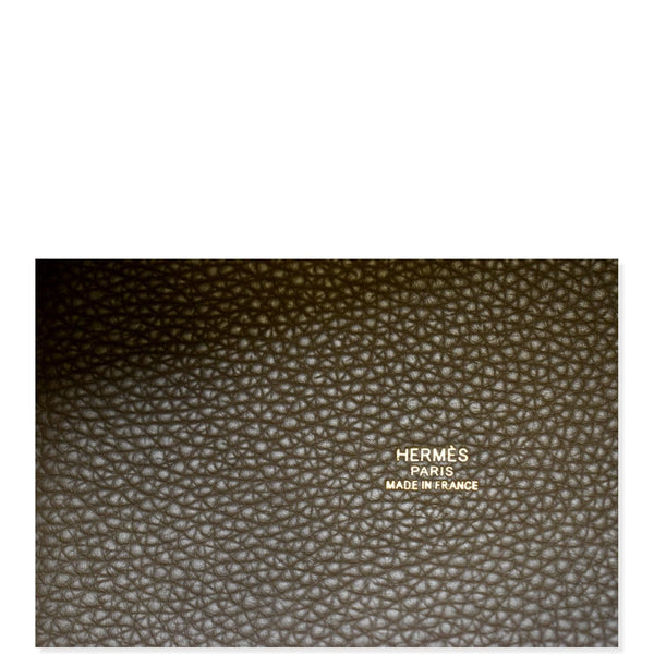 HERMES Picotin Lock 18 Taurillon Clemence Leather Tote Bag Taupe