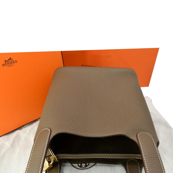 HERMES Picotin Lock 18 Taurillon Clemence Leather Tote Bag Taupe