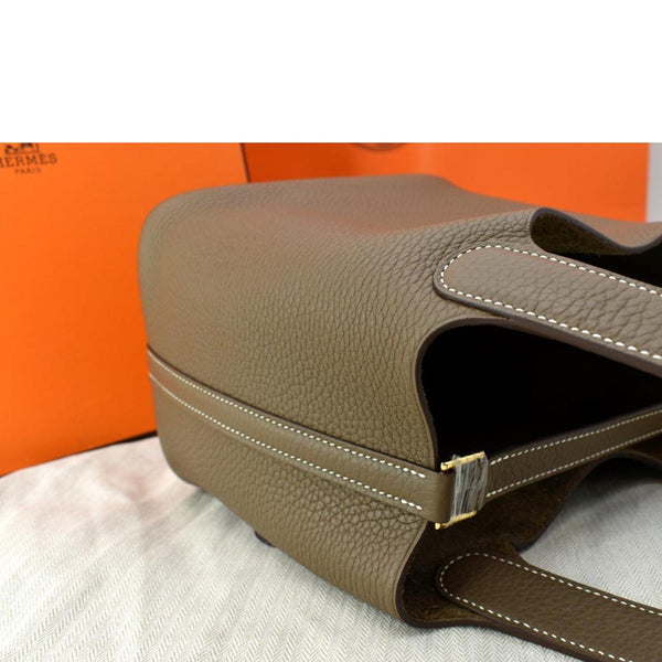 HERMES Picotin Lock 18 Taurillon Clemence Leather Tote Bag Taupe