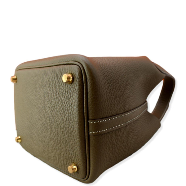 HERMES Picotin Lock 18 Taurillon Clemence Leather Tote Bag Taupe