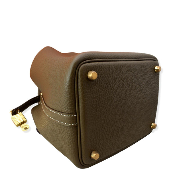 HERMES Picotin Lock 18 Taurillon Clemence Leather Tote Bag Taupe