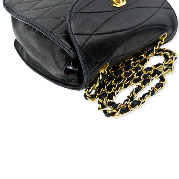 CHANEL Rare Wave GHW CC Flap Vintage Lambskin Shoulder Bag Black