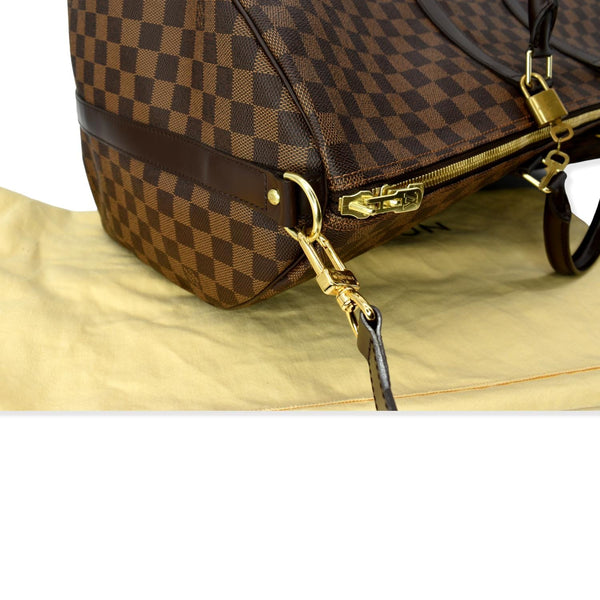 LOUIS VUITTON Keepall Bandouliere 55 Damier Ebene Travel Bag Brown - Hot Deals