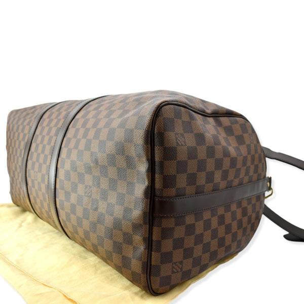 LOUIS VUITTON Keepall Bandouliere 55 Damier Ebene Travel Bag Brown - Hot Deals