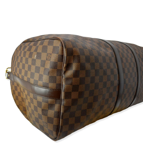 LOUIS VUITTON Keepall Bandouliere 55 Damier Ebene Travel Bag Brown - Hot Deals