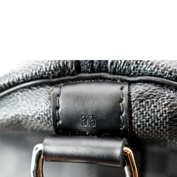 LOUIS VUITTON Keepall 55 Damier Graphite Bandouliere Travel Bag Black