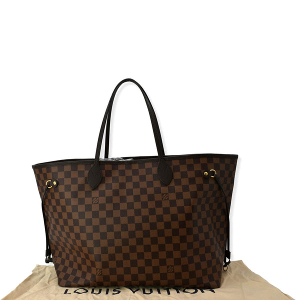 LOUIS VUITTON Neverfull GM Damier Ebene Tote Bag Brown