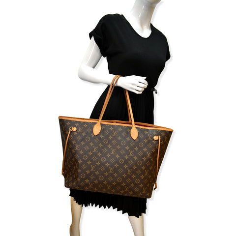 LOUIS VUITTON Neverfull GM Monogram Canvas Tote Bag Brown