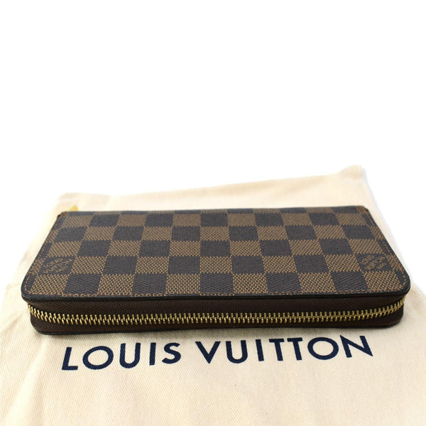 LOUIS VUITTON Damier Ebene Zippy Long Wallet Brown