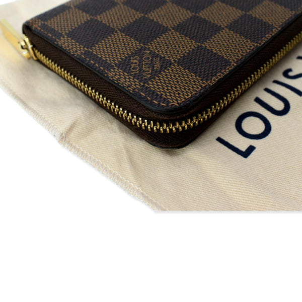 LOUIS VUITTON Damier Ebene Zippy Long Wallet Brown