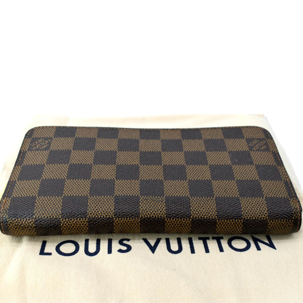 LOUIS VUITTON Damier Ebene Zippy Long Wallet Brown