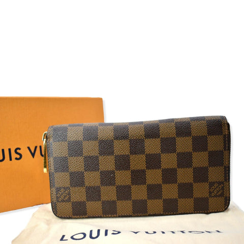 LOUIS VUITTON Damier Ebene Zippy Long Wallet Brown