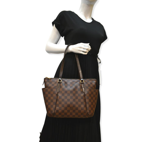 LOUIS VUITTON Totally PM Damier Ebene Shoulder Tote Bag Brown
