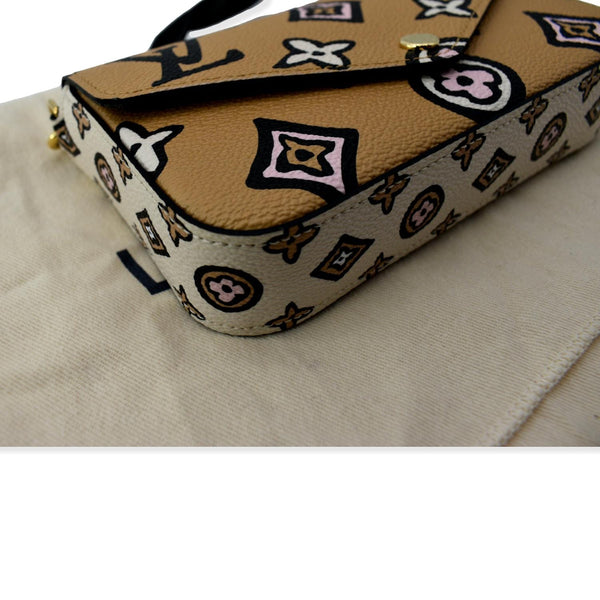 LOUIS VUITTON Felicie Strap & Go Pochette Monogram Canvas Crossbody Bag Beige