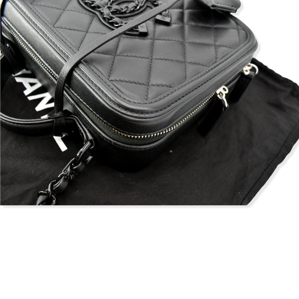 CHANEL Incognito CC Filigree Vanity Lambskin Shoulder Bag So Black