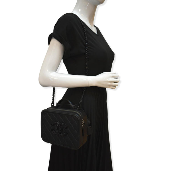 CHANEL Incognito CC Filigree Vanity Lambskin Shoulder Bag So Black