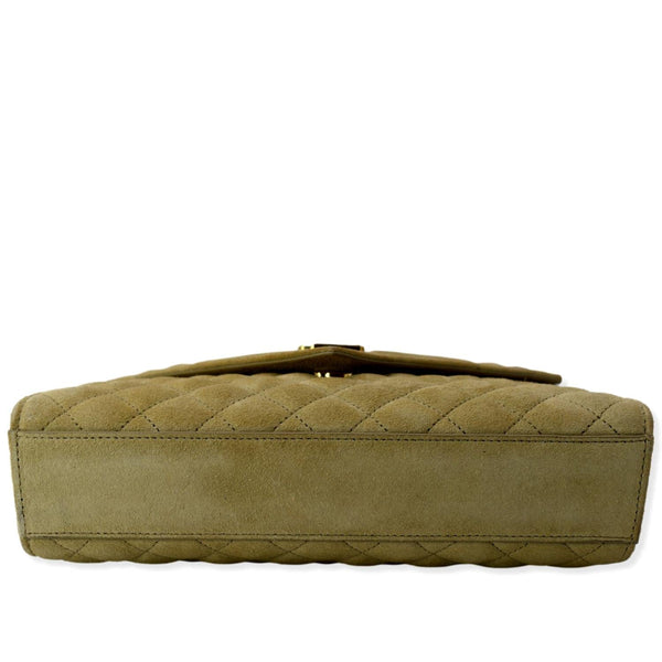 YVES SAINT LAURENT Medium Envelope Matelasse Suede Crossbody Bag Beige