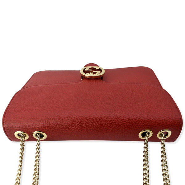 GUCCI Interlocking GG Calfskin Leather Crossbody Bag Red 510303