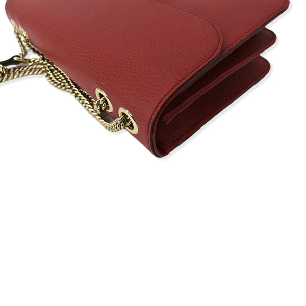 GUCCI Interlocking GG Calfskin Leather Crossbody Bag Red 510303