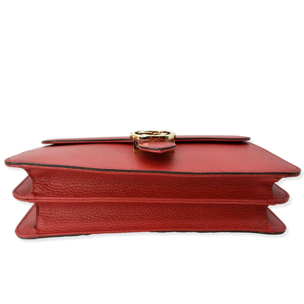 GUCCI Interlocking GG Calfskin Leather Crossbody Bag Red 510303