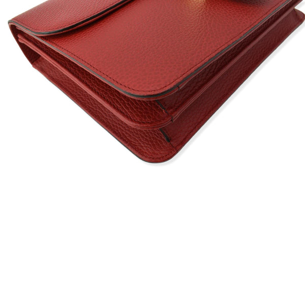 GUCCI Interlocking GG Calfskin Leather Crossbody Bag Red 510303