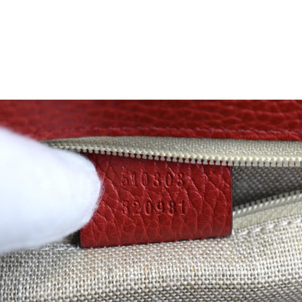 GUCCI Interlocking GG Calfskin Leather Crossbody Bag Red 510303