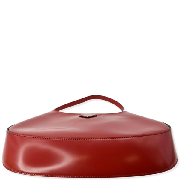 PRADA Cleo Brushed Leather Shoulder Bag Scarlet