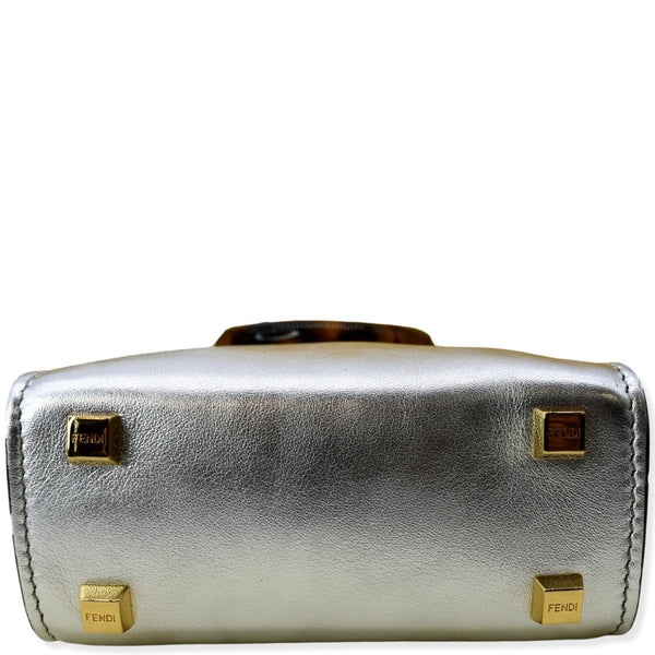 FENDI Mini Sunshine Plexiglass Laminated Leather Shopper Tote Crossbody Bag Silver - Hot Deals