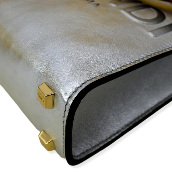 FENDI Mini Sunshine Plexiglass Laminated Leather Shopper Tote Crossbody Bag Silver - Hot Deals