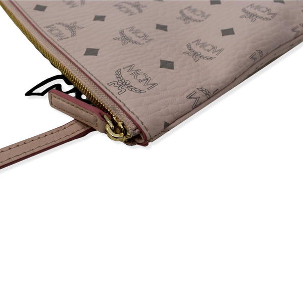 MCM Visetos Medium Canvas Crossbody Pouch Pink