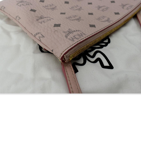 MCM Visetos Medium Canvas Crossbody Pouch Pink