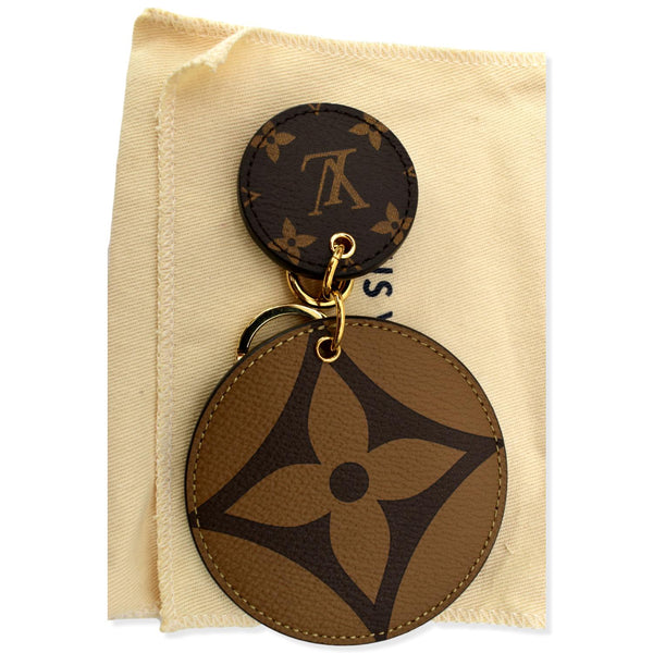 LOUIS VUITTON Reverse Monogram Canvas Key Holder & Bag Charm Brown