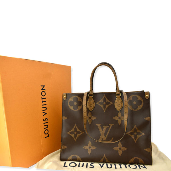 LOUIS VUITTON Onthego GM Giant Monogram Canvas Tote Shoulder Bag Brown - Hot Deals