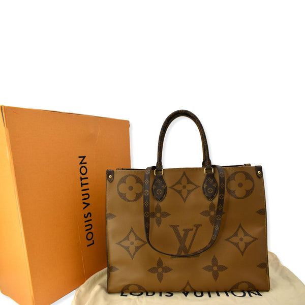 LOUIS VUITTON Onthego GM Giant Monogram Canvas Tote Shoulder Bag Brown - Hot Deals