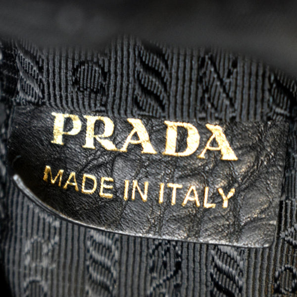 PRADA Tessuto Vitello Daino Nylon Tote Shoulder Bag Black